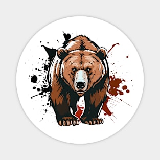Graffiti Paint Grizzly Bear Creative Magnet